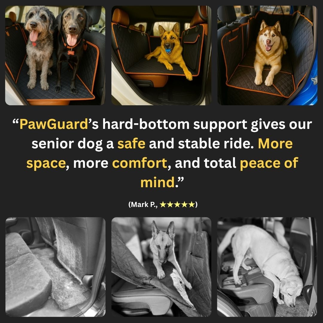 PawGuard™ Hard‑Bottom Dog Car Seat Protector